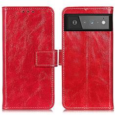 Funda de Cuero Cartera con Soporte Carcasa K04Z para Google Pixel 6 5G Rojo