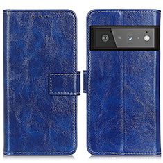 Funda de Cuero Cartera con Soporte Carcasa K04Z para Google Pixel 6 Pro 5G Azul