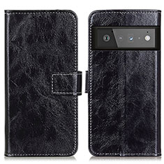 Funda de Cuero Cartera con Soporte Carcasa K04Z para Google Pixel 6 Pro 5G Negro