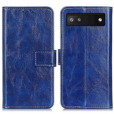 Funda de Cuero Cartera con Soporte Carcasa K04Z para Google Pixel 6a 5G Azul