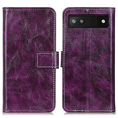 Funda de Cuero Cartera con Soporte Carcasa K04Z para Google Pixel 6a 5G Morado