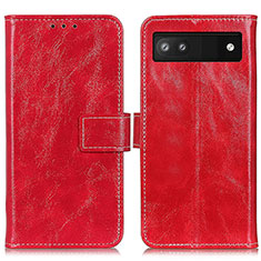 Funda de Cuero Cartera con Soporte Carcasa K04Z para Google Pixel 6a 5G Rojo