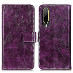 Funda de Cuero Cartera con Soporte Carcasa K04Z para HTC Desire 22 Pro 5G Morado