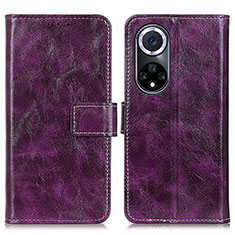 Funda de Cuero Cartera con Soporte Carcasa K04Z para Huawei Honor 50 5G Morado