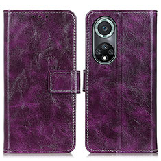 Funda de Cuero Cartera con Soporte Carcasa K04Z para Huawei Honor 50 Pro 5G Morado