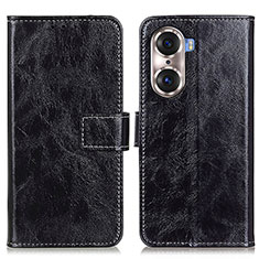 Funda de Cuero Cartera con Soporte Carcasa K04Z para Huawei Honor 60 5G Negro