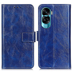 Funda de Cuero Cartera con Soporte Carcasa K04Z para Huawei Honor 90 Lite 5G Azul