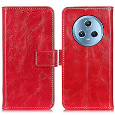 Funda de Cuero Cartera con Soporte Carcasa K04Z para Huawei Honor Magic5 5G Rojo