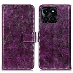 Funda de Cuero Cartera con Soporte Carcasa K04Z para Huawei Honor X6a Morado