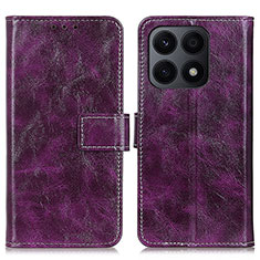 Funda de Cuero Cartera con Soporte Carcasa K04Z para Huawei Honor X8a 4G Morado