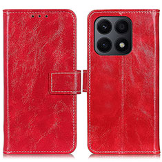 Funda de Cuero Cartera con Soporte Carcasa K04Z para Huawei Honor X8a 4G Rojo