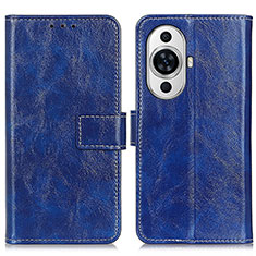 Funda de Cuero Cartera con Soporte Carcasa K04Z para Huawei Nova 11 Pro Azul