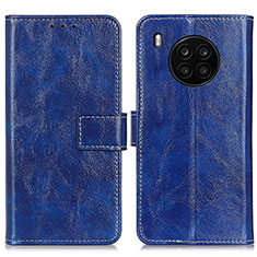 Funda de Cuero Cartera con Soporte Carcasa K04Z para Huawei Nova 8i Azul