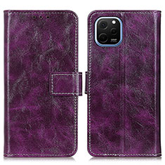 Funda de Cuero Cartera con Soporte Carcasa K04Z para Huawei Nova Y61 Morado