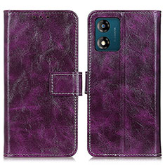 Funda de Cuero Cartera con Soporte Carcasa K04Z para Motorola Moto E13 Morado