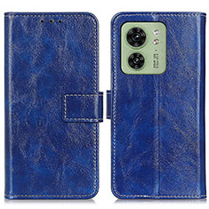 Funda de Cuero Cartera con Soporte Carcasa K04Z para Motorola Moto Edge (2023) 5G Azul