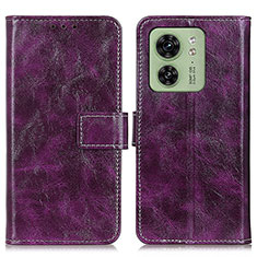 Funda de Cuero Cartera con Soporte Carcasa K04Z para Motorola Moto Edge (2023) 5G Morado