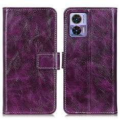 Funda de Cuero Cartera con Soporte Carcasa K04Z para Motorola Moto Edge 30 Lite 5G Morado