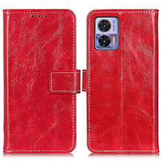 Funda de Cuero Cartera con Soporte Carcasa K04Z para Motorola Moto Edge 30 Lite 5G Rojo