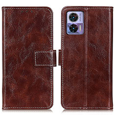 Funda de Cuero Cartera con Soporte Carcasa K04Z para Motorola Moto Edge 30 Neo 5G Marron