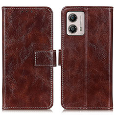 Funda de Cuero Cartera con Soporte Carcasa K04Z para Motorola Moto G53 5G Marron