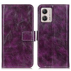 Funda de Cuero Cartera con Soporte Carcasa K04Z para Motorola Moto G53 5G Morado