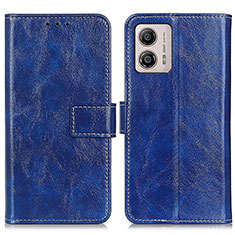 Funda de Cuero Cartera con Soporte Carcasa K04Z para Motorola Moto G53j 5G Azul