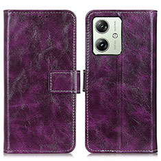 Funda de Cuero Cartera con Soporte Carcasa K04Z para Motorola Moto G54 5G Morado