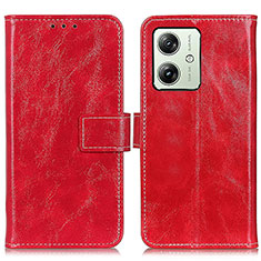 Funda de Cuero Cartera con Soporte Carcasa K04Z para Motorola Moto G54 5G Rojo