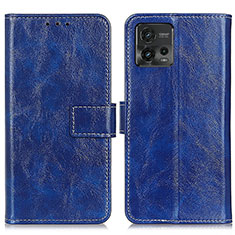 Funda de Cuero Cartera con Soporte Carcasa K04Z para Motorola Moto G72 Azul