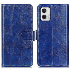 Funda de Cuero Cartera con Soporte Carcasa K04Z para Motorola Moto G73 5G Azul