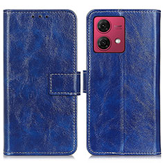 Funda de Cuero Cartera con Soporte Carcasa K04Z para Motorola Moto G84 5G Azul