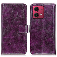 Funda de Cuero Cartera con Soporte Carcasa K04Z para Motorola Moto G84 5G Morado