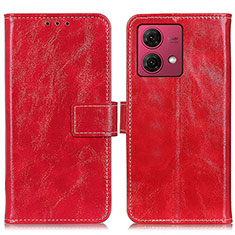 Funda de Cuero Cartera con Soporte Carcasa K04Z para Motorola Moto G84 5G Rojo