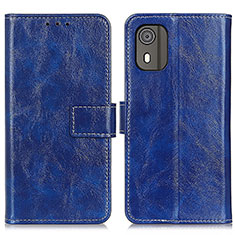 Funda de Cuero Cartera con Soporte Carcasa K04Z para Nokia C02 Azul