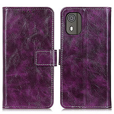 Funda de Cuero Cartera con Soporte Carcasa K04Z para Nokia C02 Morado