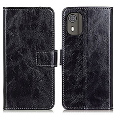 Funda de Cuero Cartera con Soporte Carcasa K04Z para Nokia C02 Negro