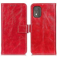 Funda de Cuero Cartera con Soporte Carcasa K04Z para Nokia C02 Rojo