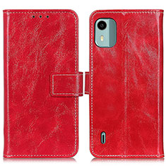 Funda de Cuero Cartera con Soporte Carcasa K04Z para Nokia C12 Plus Rojo