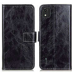 Funda de Cuero Cartera con Soporte Carcasa K04Z para Nokia C2 2nd Edition Negro