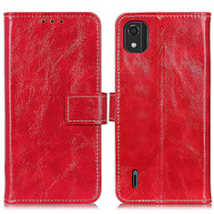 Funda de Cuero Cartera con Soporte Carcasa K04Z para Nokia C2 2nd Edition Rojo