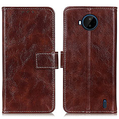 Funda de Cuero Cartera con Soporte Carcasa K04Z para Nokia C20 Plus Marron