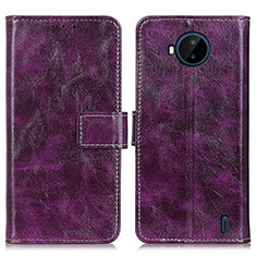 Funda de Cuero Cartera con Soporte Carcasa K04Z para Nokia C20 Plus Morado