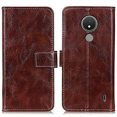 Funda de Cuero Cartera con Soporte Carcasa K04Z para Nokia C21 Marron