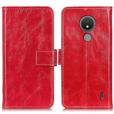 Funda de Cuero Cartera con Soporte Carcasa K04Z para Nokia C21 Rojo