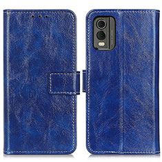 Funda de Cuero Cartera con Soporte Carcasa K04Z para Nokia C210 Azul