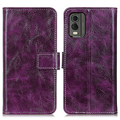 Funda de Cuero Cartera con Soporte Carcasa K04Z para Nokia C210 Morado