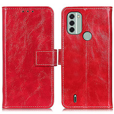 Funda de Cuero Cartera con Soporte Carcasa K04Z para Nokia C31 Rojo