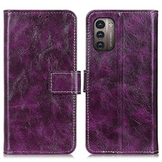 Funda de Cuero Cartera con Soporte Carcasa K04Z para Nokia G11 Morado