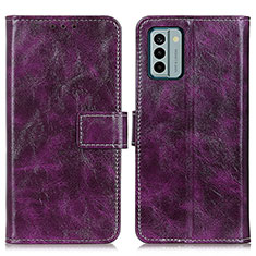 Funda de Cuero Cartera con Soporte Carcasa K04Z para Nokia G22 Morado